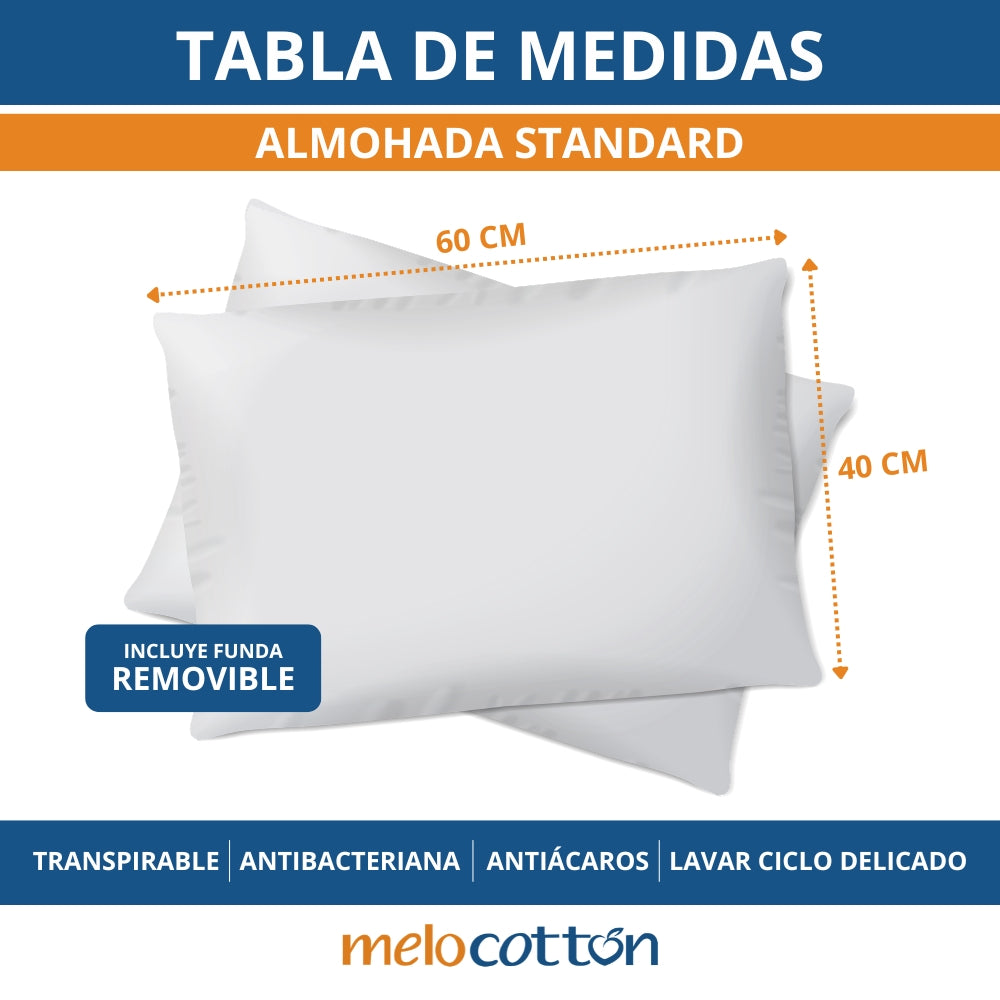 PACK DE 2 ALMOHADAS STANDARD.