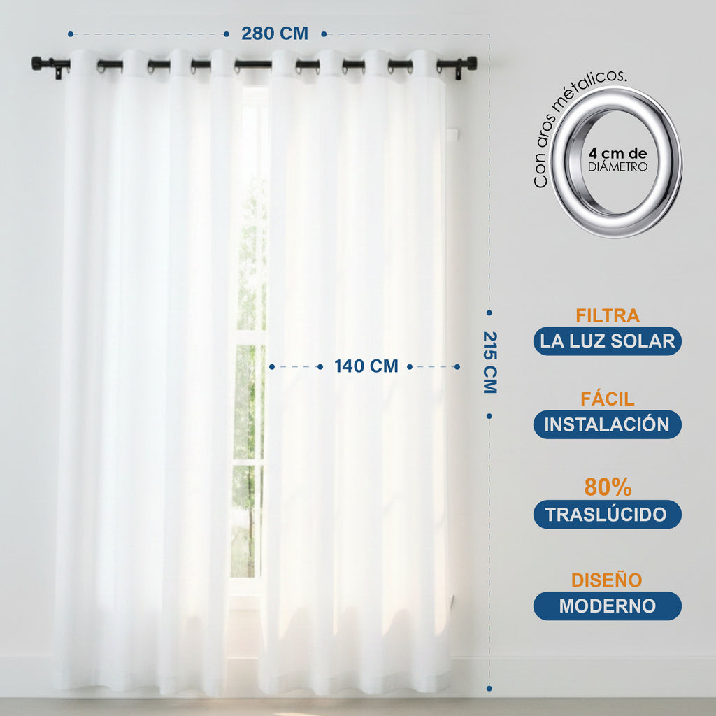 CORTINAS TRANSLÚCIDAS 280X215 CM.