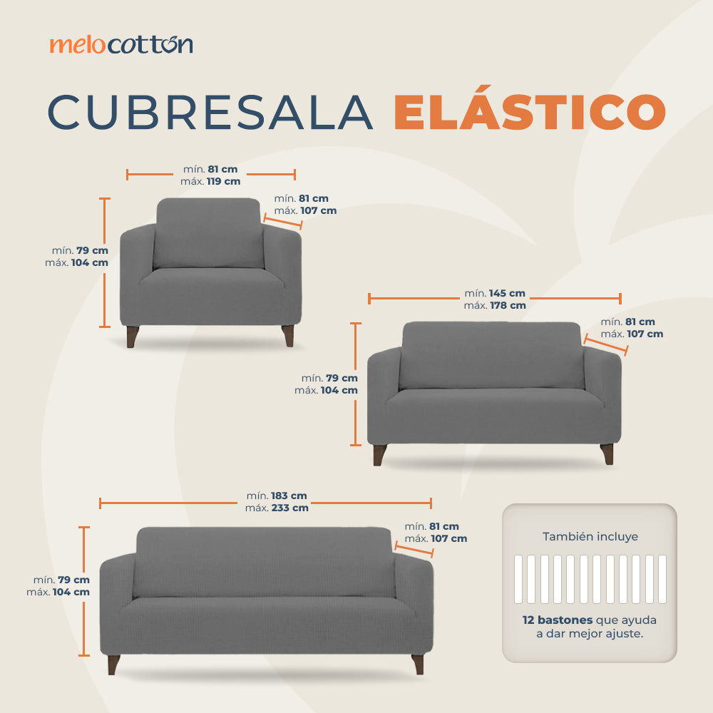 JUEGO DE FUNDAS CUBRE SALA STRETCH.